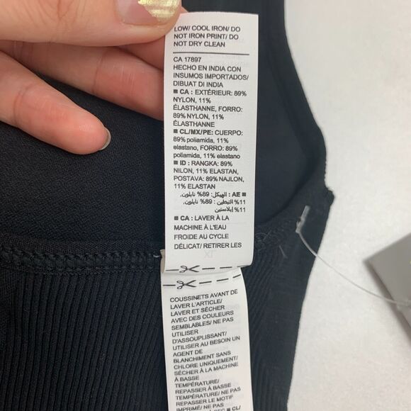 Old Navy Go Dry Sports Bra Womens XL Black Ribbed Padded Light Support Y Back - Picture 13 of 16